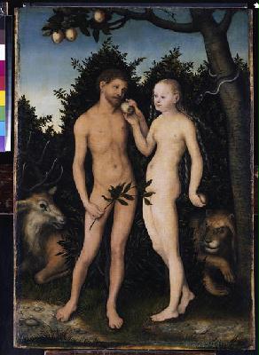 Cranach l'Ancien, Adam et Eve au paradis, 1533